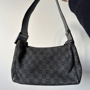 Gucci Black GG Canvas Shoulder Bag